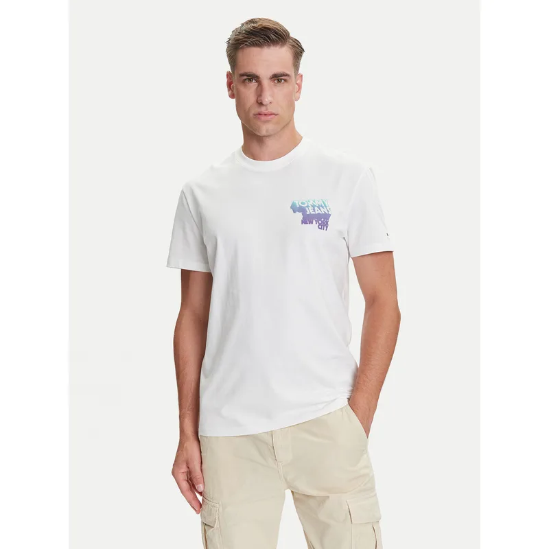 Tommy Jeans T-Shirt Stack Backprint DM0DM21589 Λευκό Regular Fit