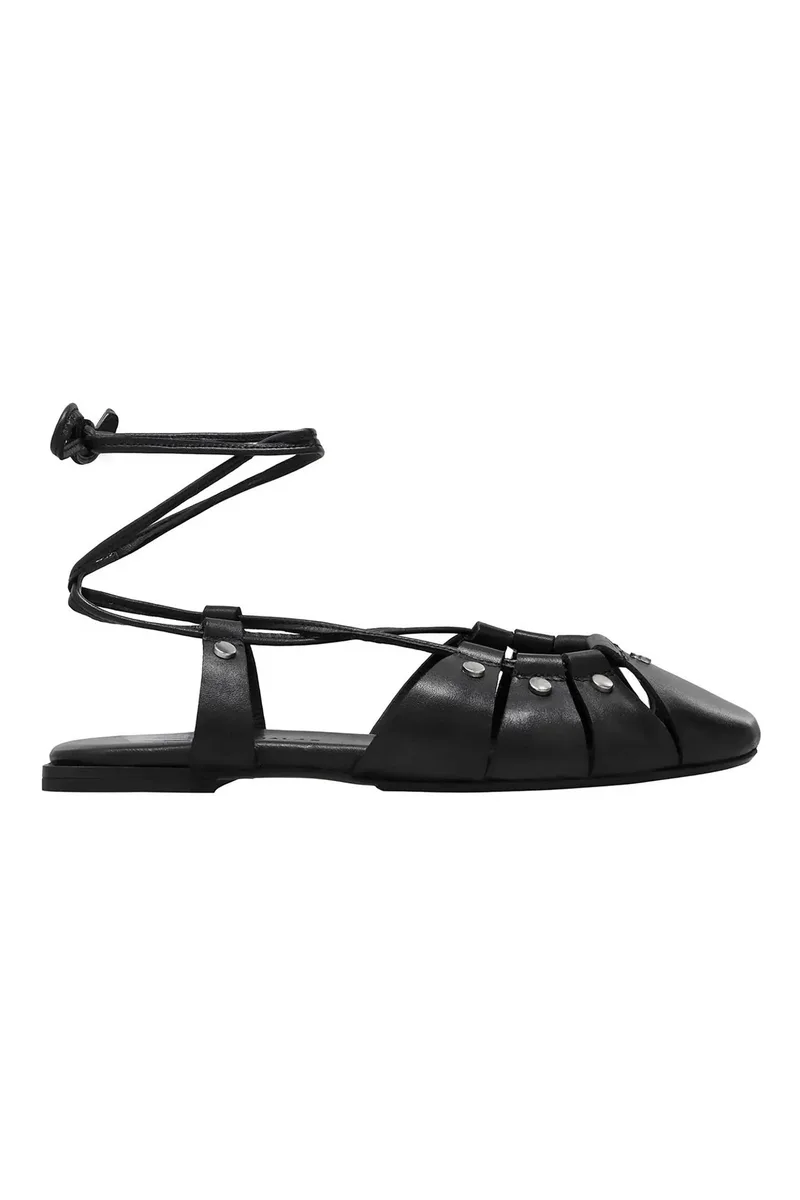 Haralas γυναικεία δερμάτινα slingback - 399-25 Μαύρο