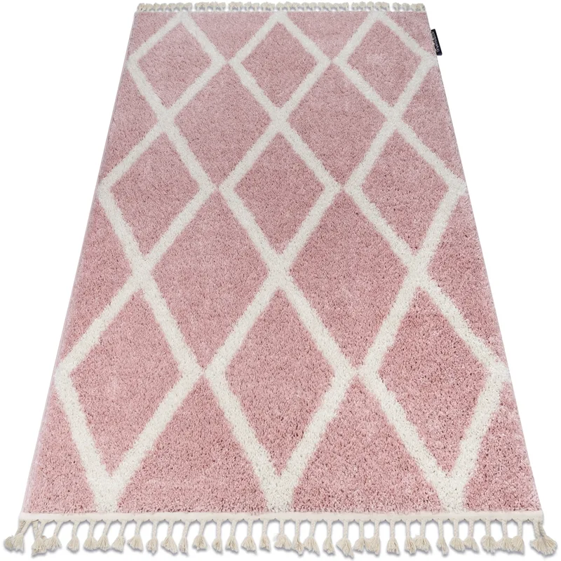 Χαλιά Rugsx Χαλί BERBER TROIK A0010 ροζ / λευκό 160x220 cm