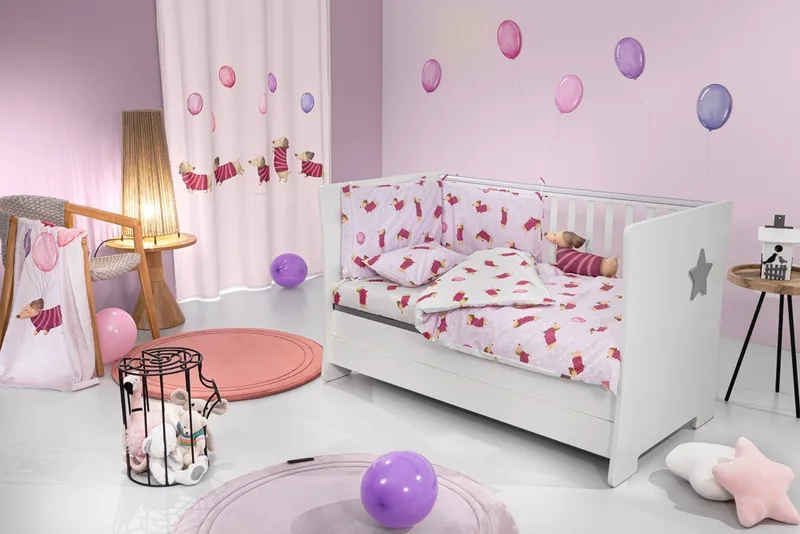 Σετ Σεντόνια Κούνιας 3 Τεμαχίων Saint Clair Pet Fuchsia 115x170