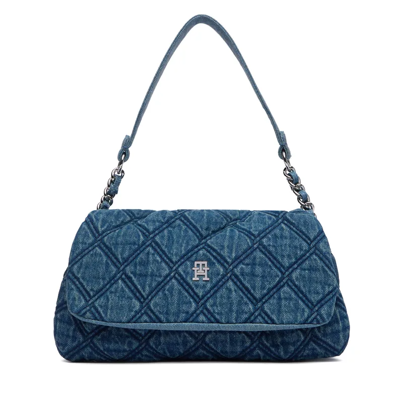 Τσάντα Tommy Hilfiger Th Feminine Shoulder Bag Denim AW0AW18865 Μπλε