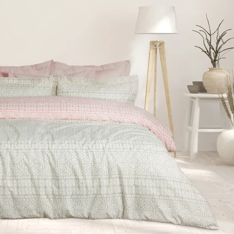 Das home σετ σεντονια king happy 9674 grey, rose 260χ280