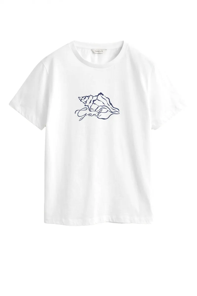 GANT ΜΠΛΟΥΖΑ ΚΜ 110 WHITE GRAPHIC T-SHIRT ΛΕΥΚΟ