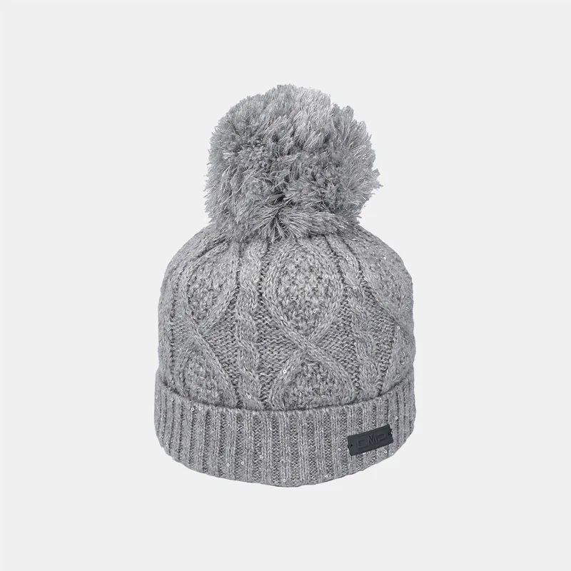 CMP WOMAN KNITTED POM POM BEANIE ΓΚΡΙ