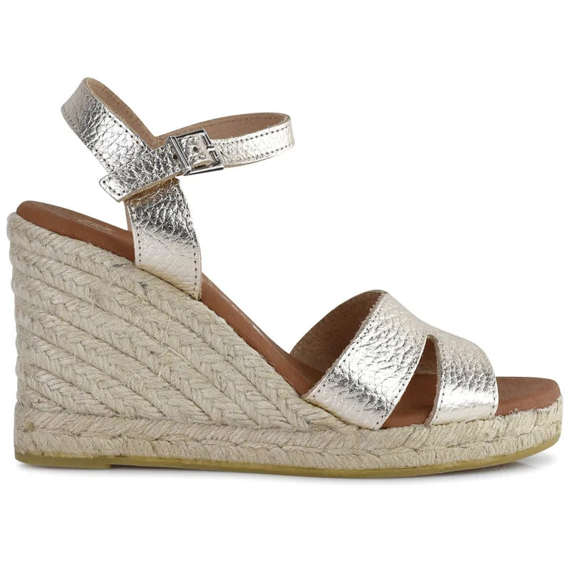Δερμάτινη χρυσή εσπαντρίγια Oh my Sandals 5746