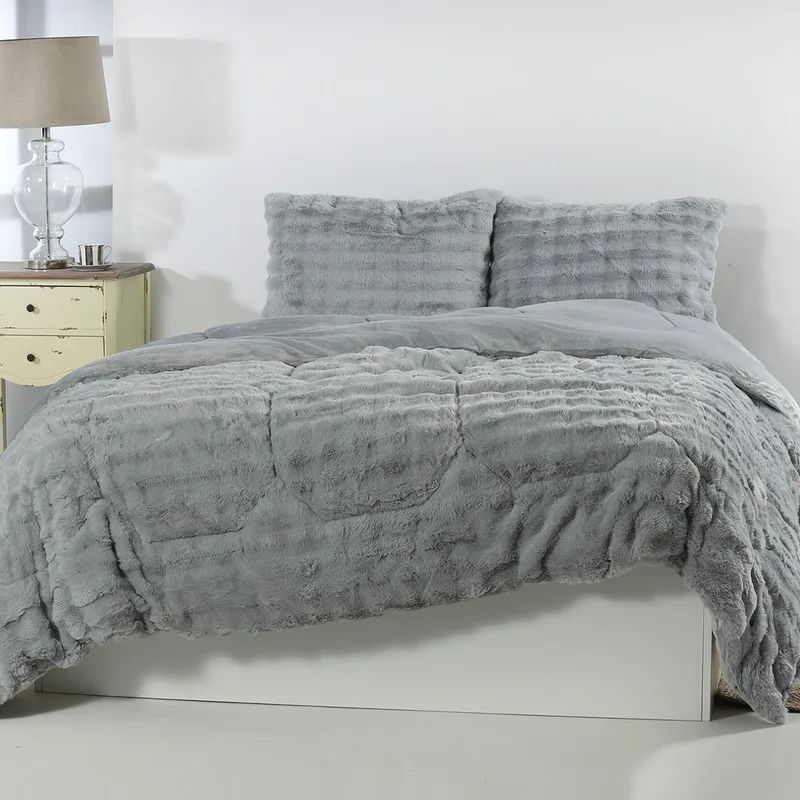 Γούνινο Κουβερτοπάπλωμα King Size (Σετ 240x260) Silk Fashion Burble Grey