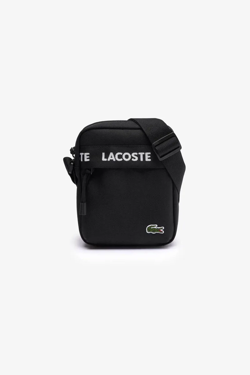 Lacoste unisex τσαντάκι crossbody με κεντημένο λογότυπο "Neocroc" - NU4686NZ Μαύρο
