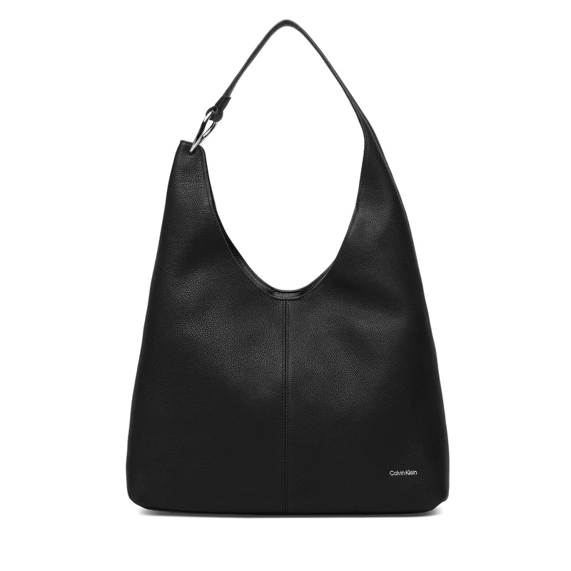 Τσάντα Calvin Klein Slouchy Leather Md Shoulder Bag LV04F3543G Μαύρο