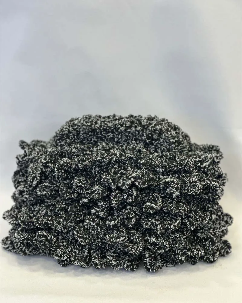 PUFFY CLUTCH BAG ΜΕ ΦΟΔΡΑ (ΜΑΥΡΟ)