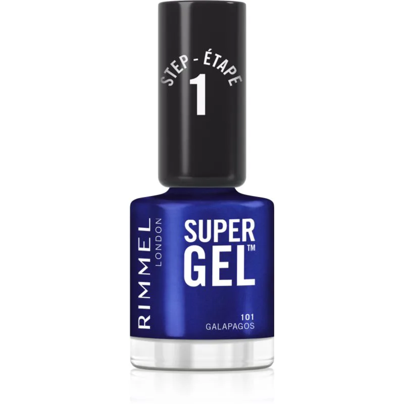 Rimmel Super Gel τζελ βερνίκι νυχιών χωρίς τη χρήση των UV/LED λαμπτήρων απόχρωση 101 Galapagos 12 ml