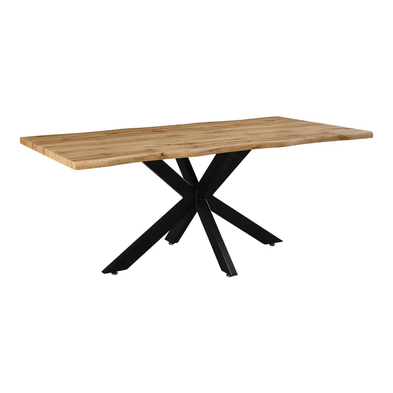 Tραπέζι Gilman pakoworld MDF sonoma-μαύρο 180x90x75εκ - PAKO WORLD - 235-000022
