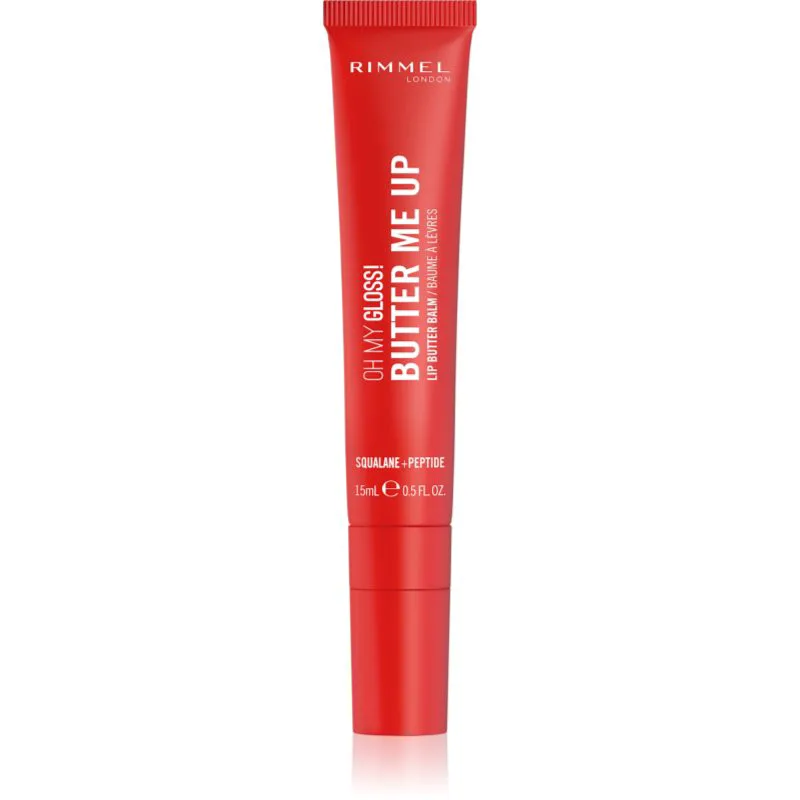 Rimmel Oh My Gloss! Butter Me Up ενυδατικό βάλσαμο για τα χείλη απόχρωση 004 Red Velvet 15 ml