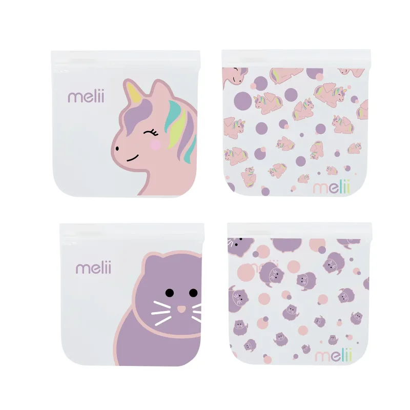 Melii Unicorn/Cat Snack Bags - Επαναχρησιμοποιούμενα Τσαντάκια