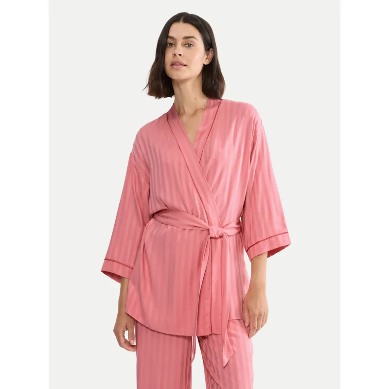 Triumph Ρόμπα Amourette Jacquard 10227267 Ροζ Relaxed Fit