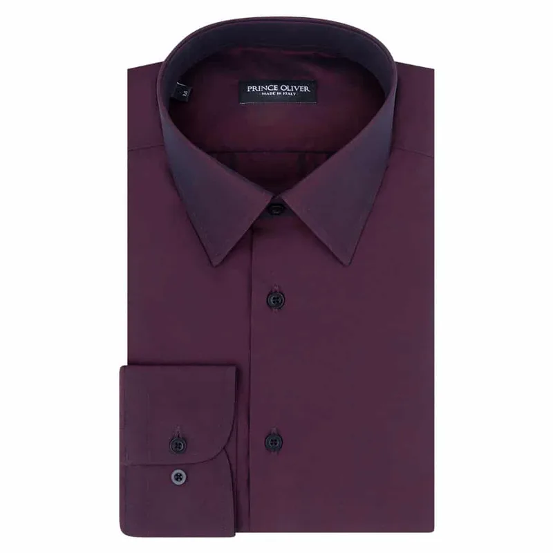Superior Πουκάμισο Μπορντώ 100% Fine Cotton (Modern Fit)