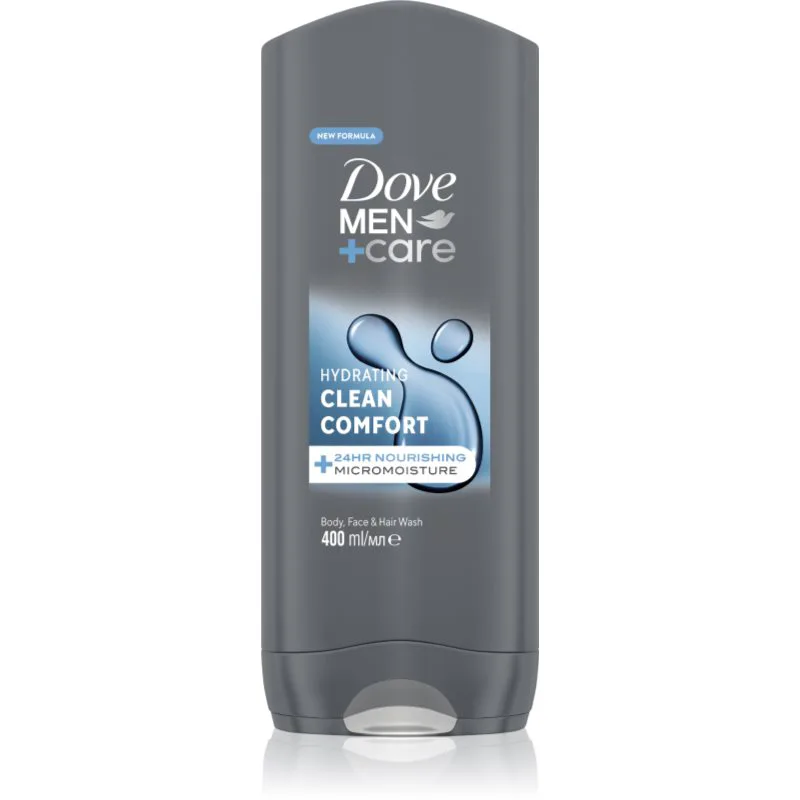 Dove Men+Care Clean Comfort τζελ για ντους Για πρόσωπο, σώμα και μαλλιά 400 ml