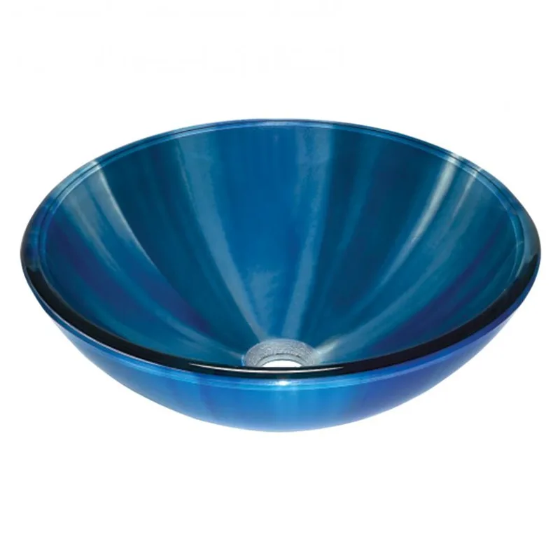 Νιπτήρας Γυάλινος Επικαθήμενος Dia Glass σειρά 66-8306 σε Blue Sky (42x42cm)