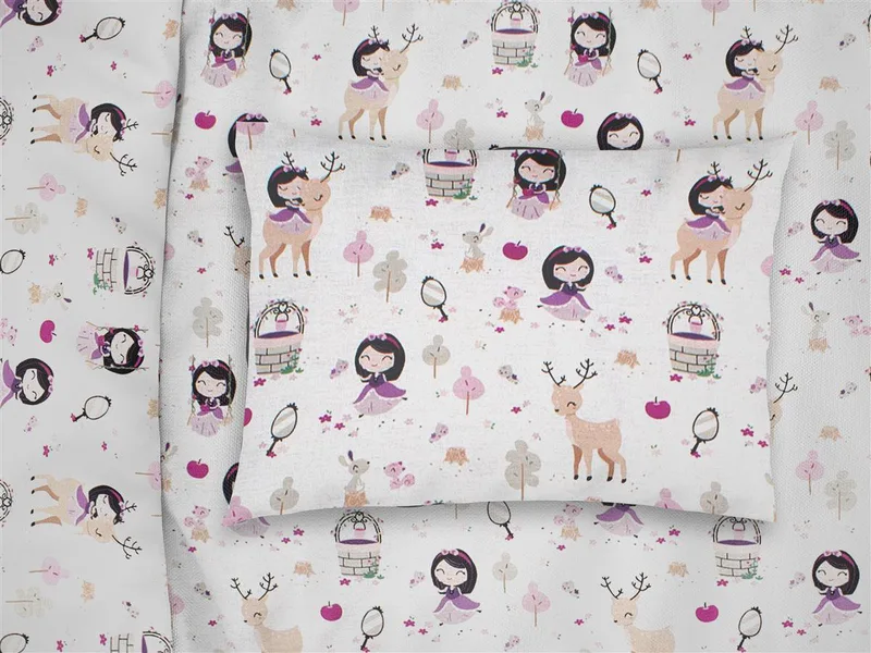 ΜΑΞΙΛΑΡΟΘΗΚΗ ΕΜΠΡΙΜΕ bebe Lily & Deer 179 35X45 White-Ροζ Cotton 100%