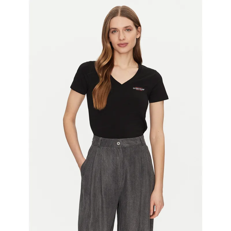 Guess Jeans T-Shirt W4YI23 J1314 Μαύρο Slim Fit