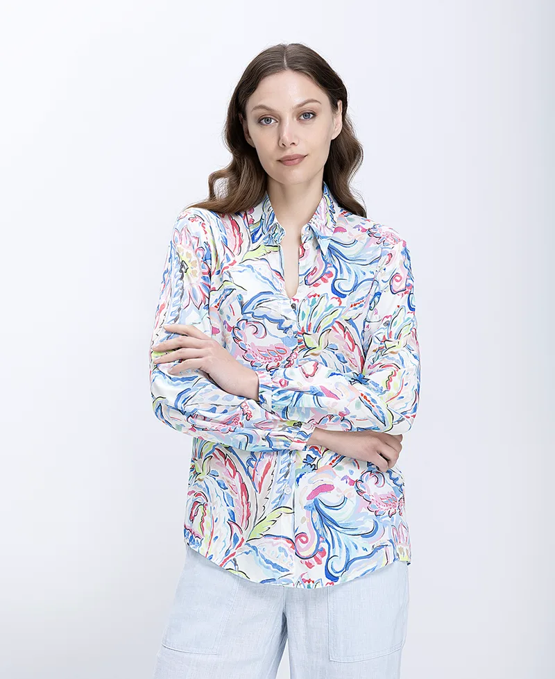 Γυναικείο Πουκάμισο Floral Regular Fit Από Βισκόζη