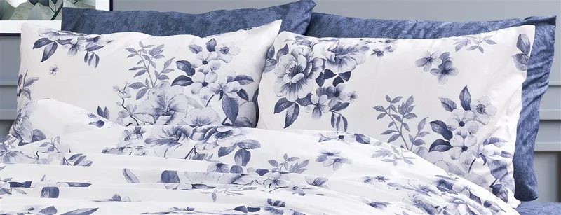 Μαξιλαροθήκη Φάκελος Polycotton 50x70εκ. Βερονίκη 486 White-Blue DimCol (Χρώμα: Λευκό, Ύφασμα: 70% Βαμβάκι-30% Polyester) - DimCol - 33311647057