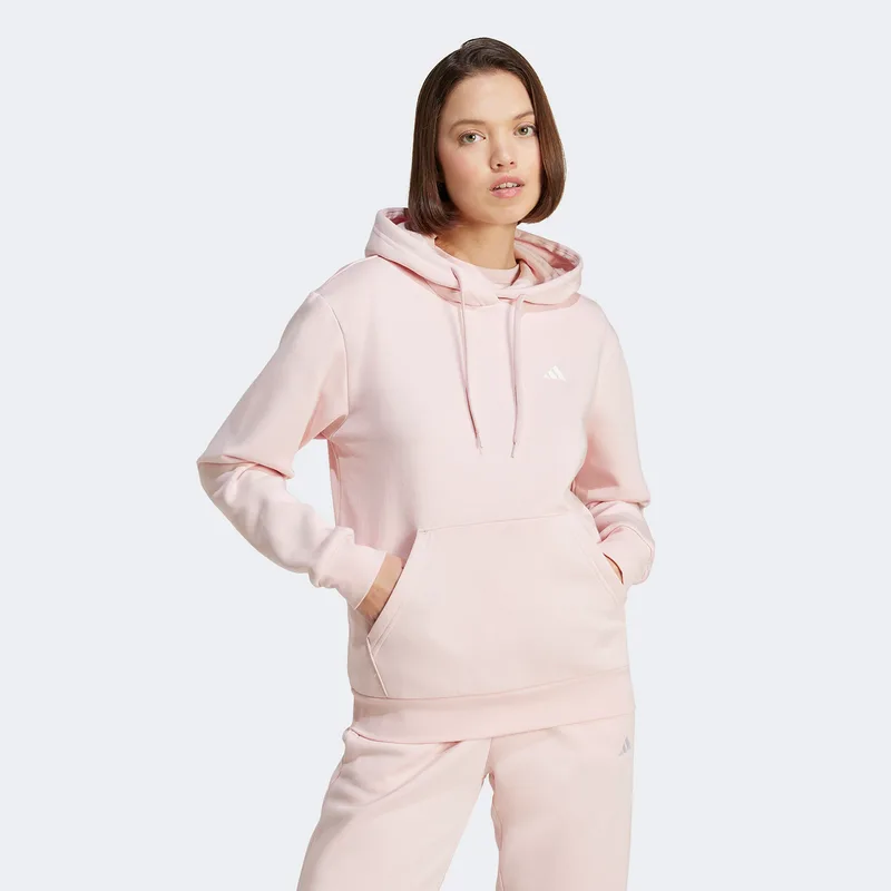 ADIDAS ESSENTIALS SMALL LOGO FEEL COZY HOODIE ΡΟΖ