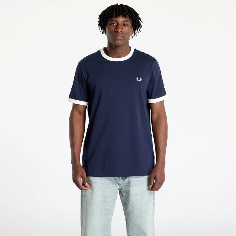 T-shirt FRED PERRY Taped Ringer T-Shirt Carbon Blue XL