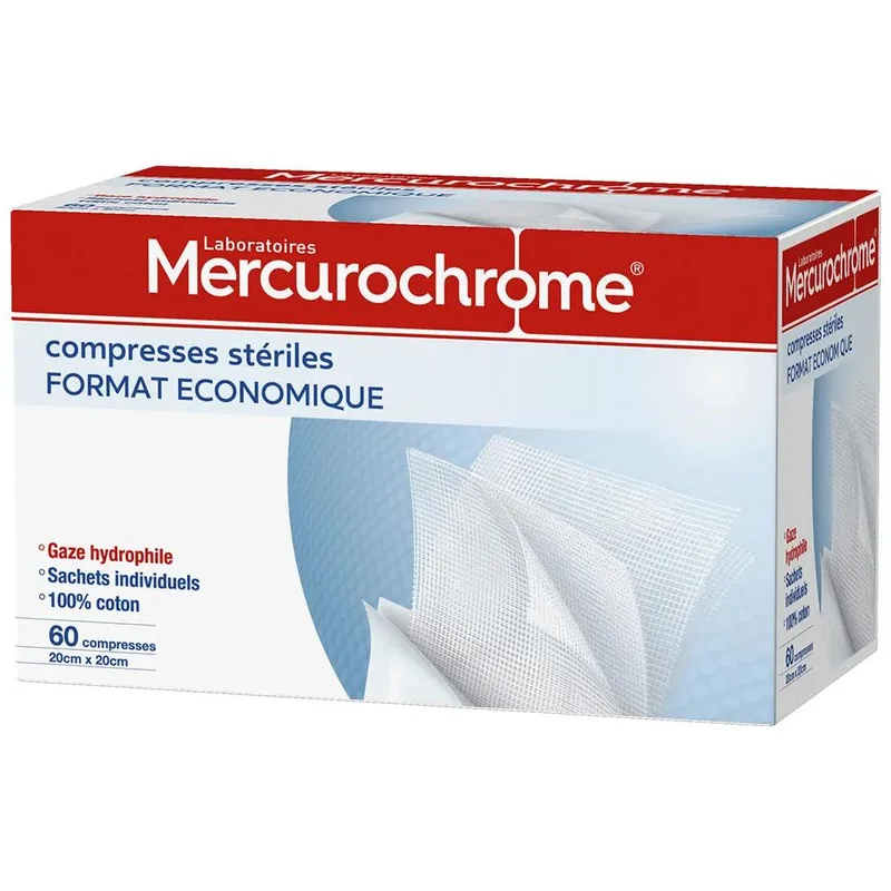 Mercurochrome Sterile tablets 20cmx20 Economic format X60