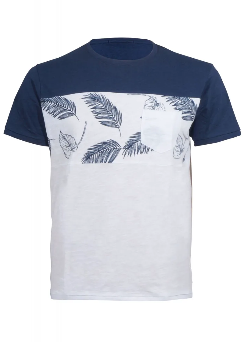 Ανδρικό tshirt dsplay λαιμόκοψη τσεπάκι. Street Style ΜΠΛΕ