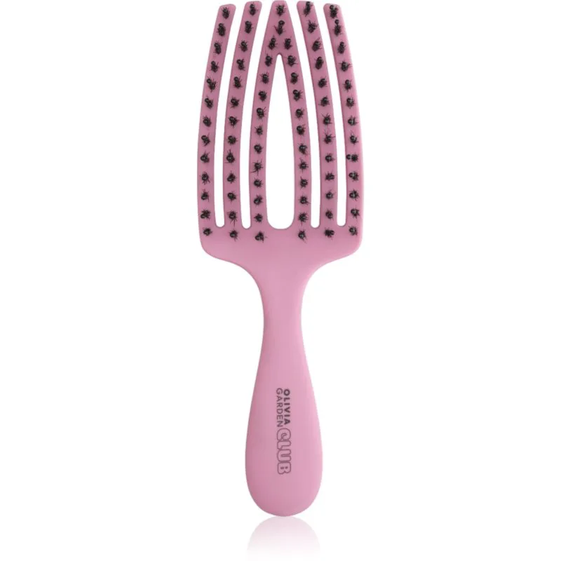 Olivia Garden Club The Nomad Detangling&Shine Fingerbrush επίπεδη βούρτσα για τα μαλλιά Ροζ 1 τμχ