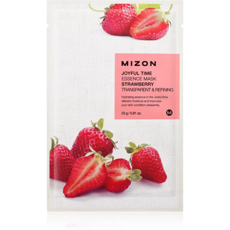 Mizon Joyful Time Strawberry φύλλο μάσκας με απαλυντική επίδραση 23 γρ