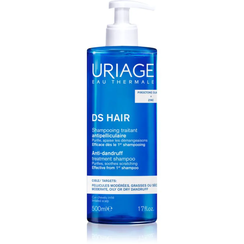 Uriage DS HAIR Anti-Dandruff Treatment Shampoo σαμπουάν κατά της πιτυρίδας για ερεθισμένο δέρμα του κεφαλιού 500 ml