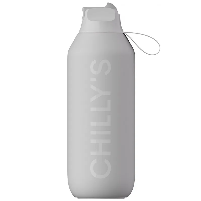 Chilly's Series 2 Flip Sport Bottle Ανοξείδωτος Θερμός με Καλαμάκι & Αντιμικροβιακό Στόμιο για Κρύα Ροφήματα 500ml, Κωδ 22604 - Granite Grey
