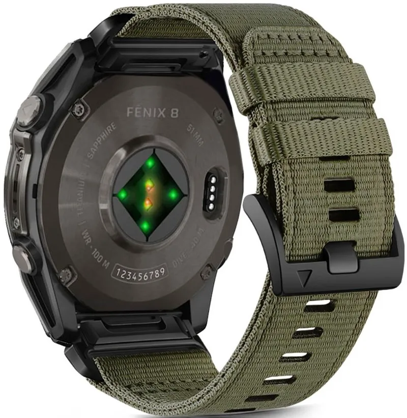 Λουράκι Garmin Fenix 3 / 5X / 3HR / 5X Plus / 6X / 6X Pro / 7X / 8 (51mm) Tech-Protect Nylon Classic - Olive Green (5906302376759)
