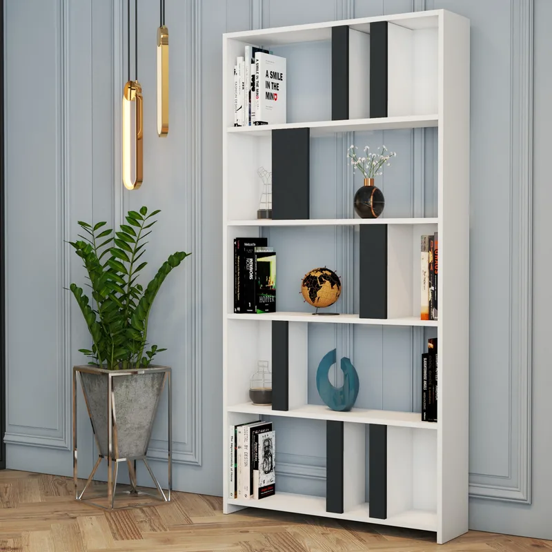 Βιβλιοθήκη Lima - White, Anthracite 845Hct3635 (90x180x20)