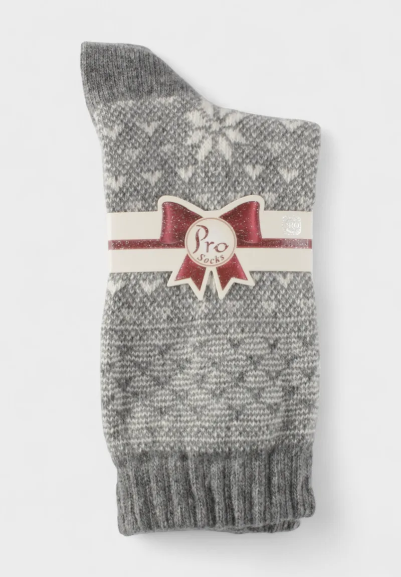 Pro Socks “Frosty Silver” Wool Blend – Γυναικεία Μάλλινη Κάλτσα PR25028-10-Γκρι
