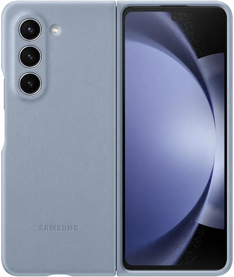 Official Samsung Eco Leather Case - Σκληρή Θήκη από Οικολογικό Δέρμα - Samsung Galaxy Z Fold5 - Icy Blue (EF-VF946PLEGWW)
