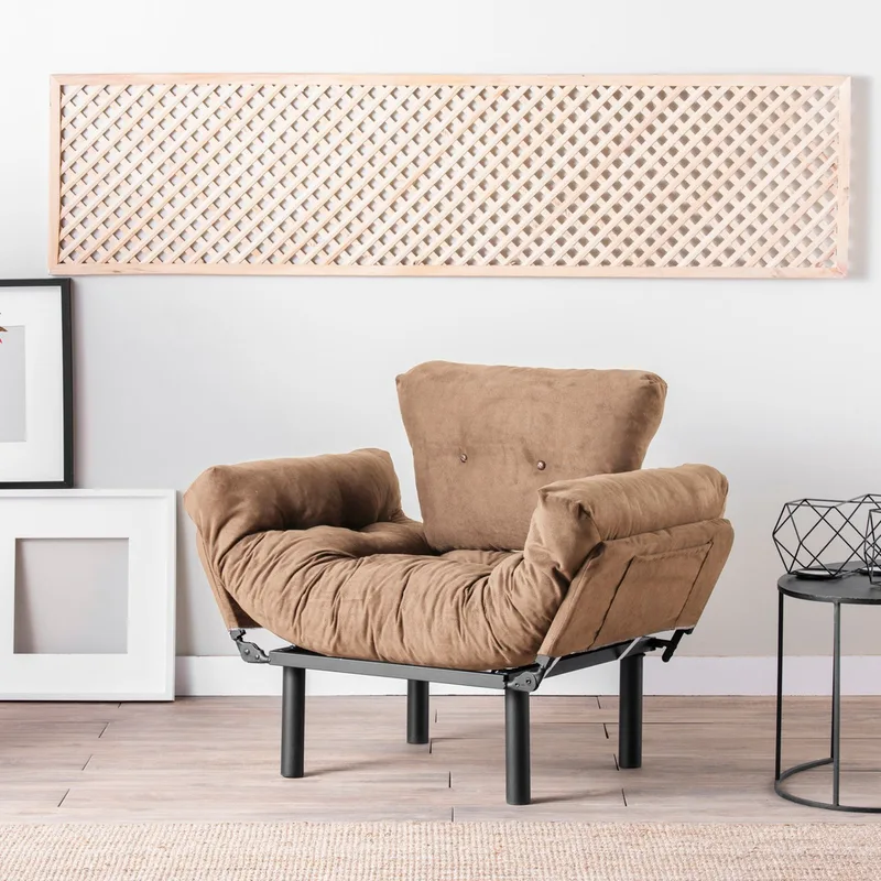 Μπερζέρα Nitta Single - Light Brown 859Ftn1755 (95x85x70)
