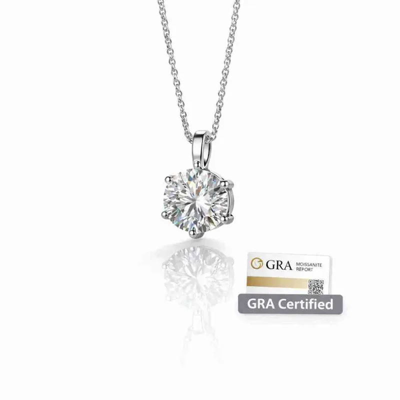 Ασημένιο Κολιέ 925 με Μοζαϊνίτη 1ct (GRA)