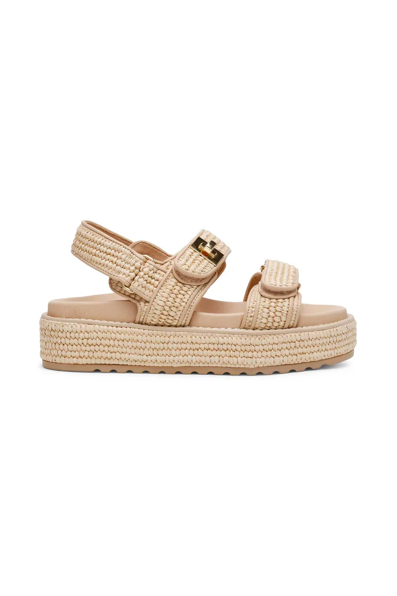 Steve Madden γυναικεία σανδάλια με ψάθα "Bigmona" - 1100303402002 Μπεζ