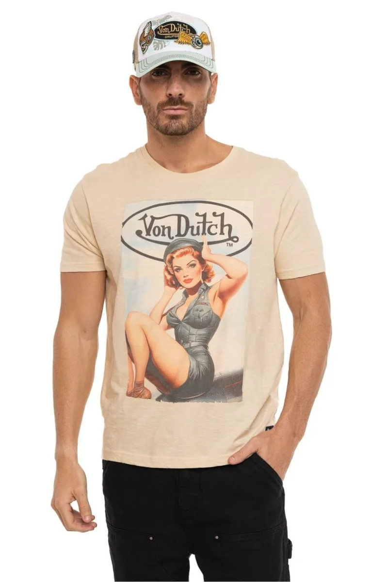 VON DUTCH T-Shirts VD/1/TR/GIRLS1 - BEIGE-VD/1/TR/GIRLS1-BEIGE