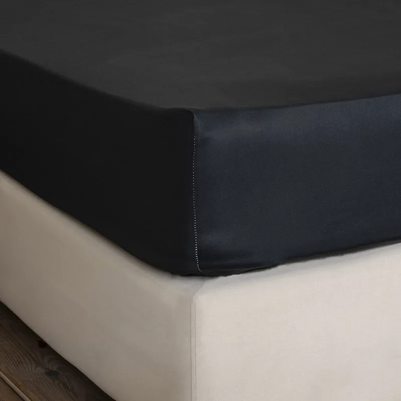 Σεντόνι Μεμονωμένο Μονό 100X200+34 Nima Superior Satin Black Με Λάστιχο (100x200+34)
