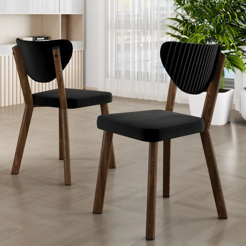 Σετ Καρέκλες (4 Τμχ) Arfe - Black, Brown 240Chr1779 (45x86x46 cm)
