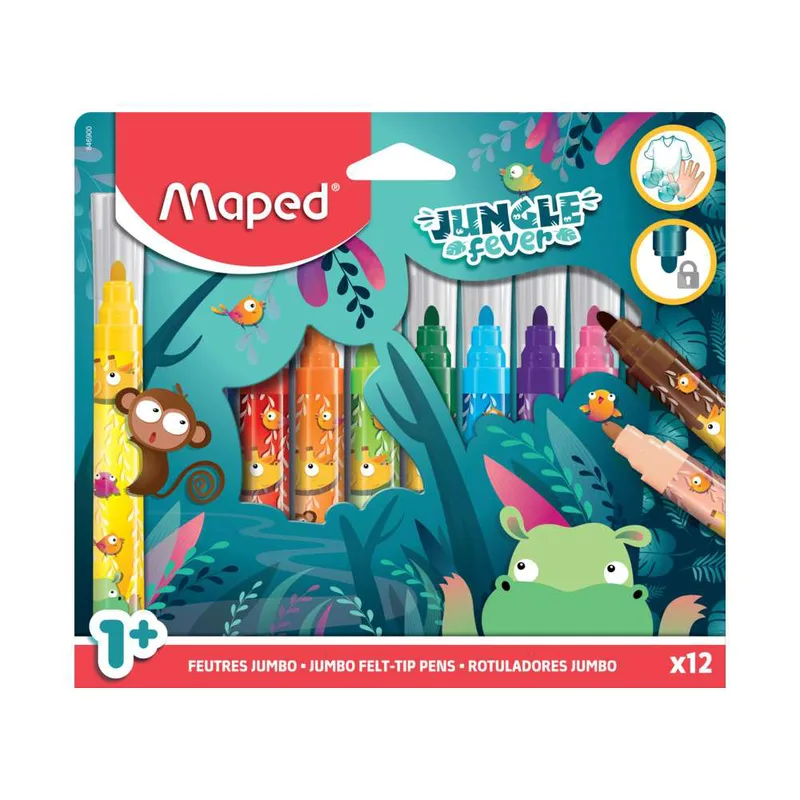 Maped Μαρκαδόροι Jumbo Jungle Fever σε 12 Χρώματα
