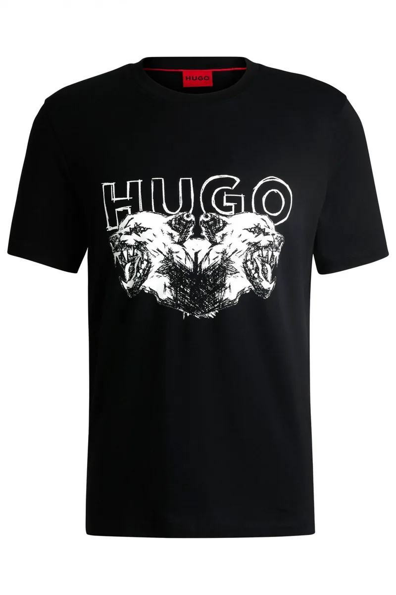 HUGO T-SHIRT DURRO LOGO ΜΑΥΡΟ