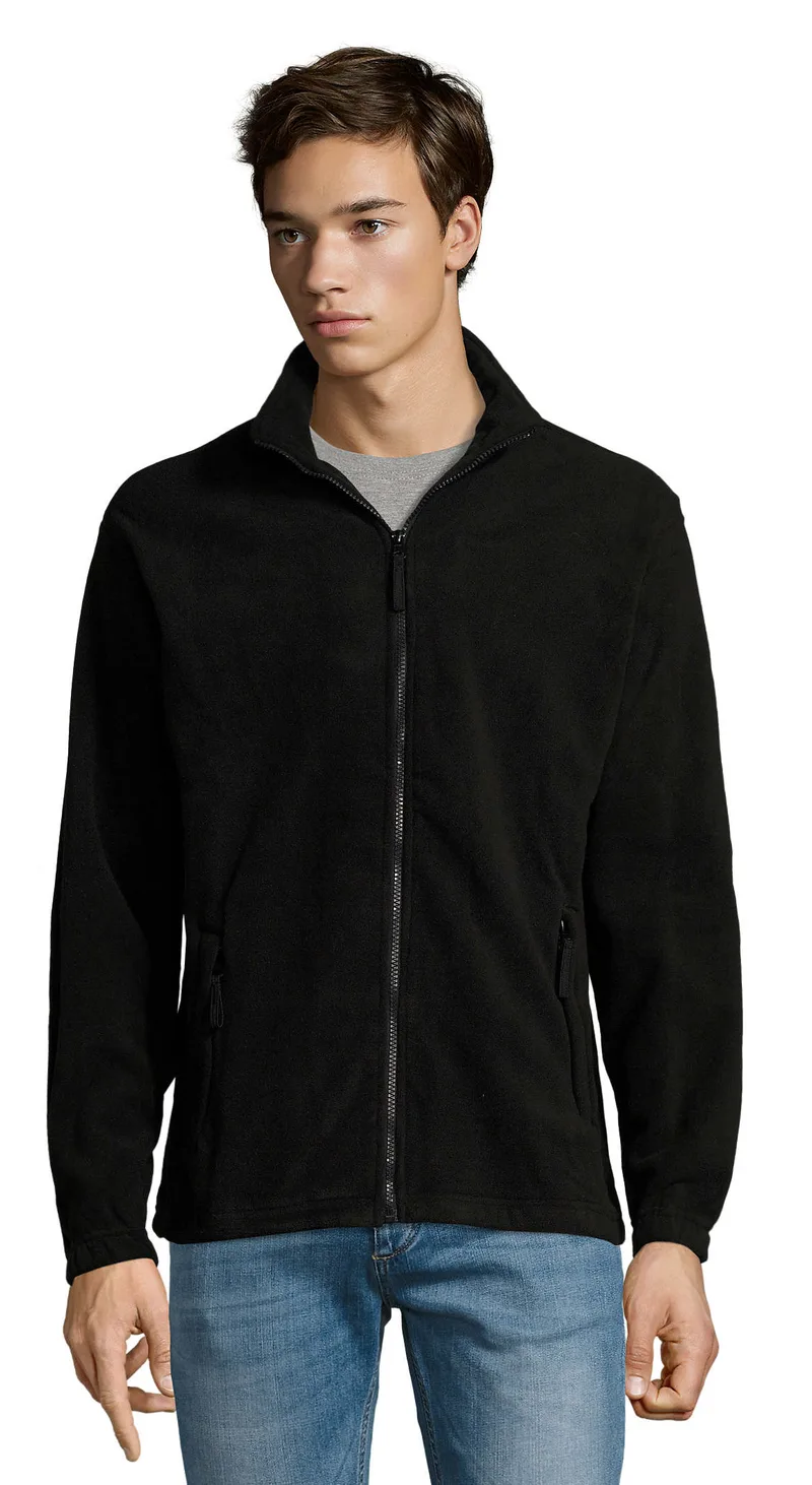 Ανδρική ζακέτα fleece North SOLS 55000 Black