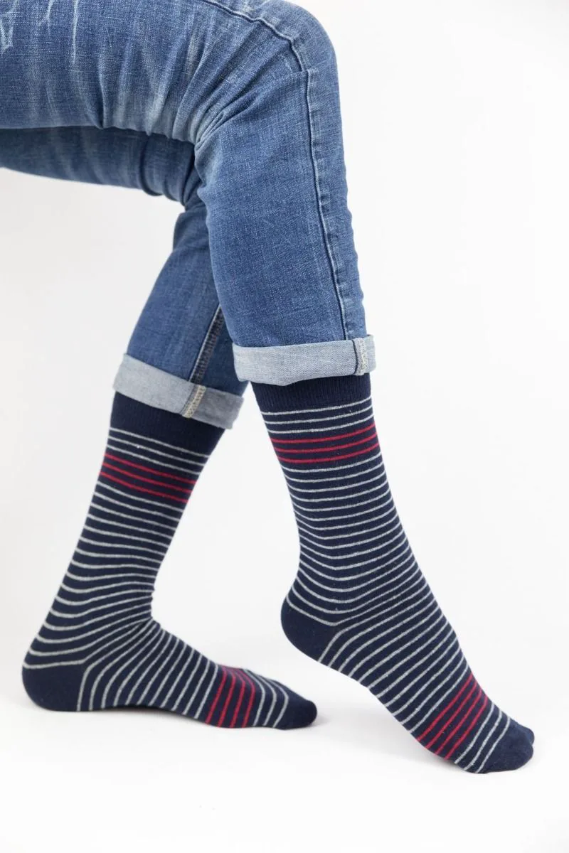 Ανδρικές casual κάλτσες RONALD II Βαμβακερές Trendy 16163 Σκούρο Μπλέ