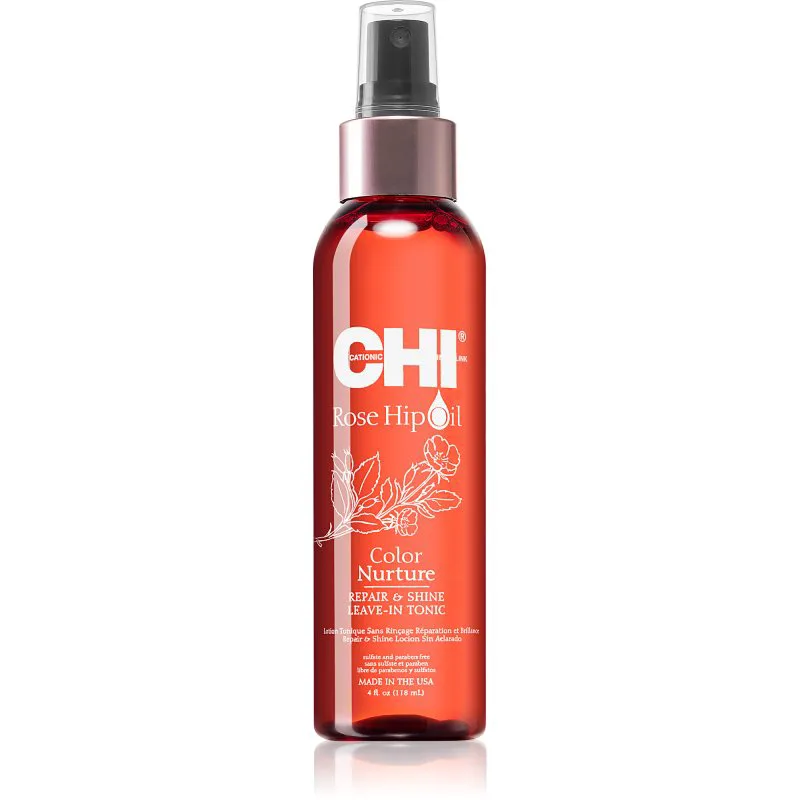 CHI Rose Hip Oil Repair and Shine Leave-in τονωτικό για βαμμένα και κατεστραμμένα μαλλιά 118 ml