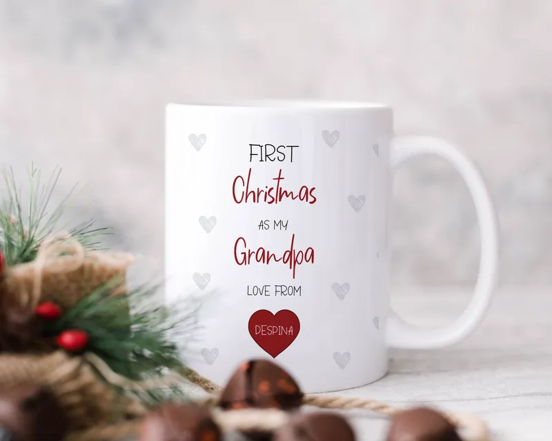 Χριστουγεννιάτικη κούπα - First Christmas as my grandpa - Απλή