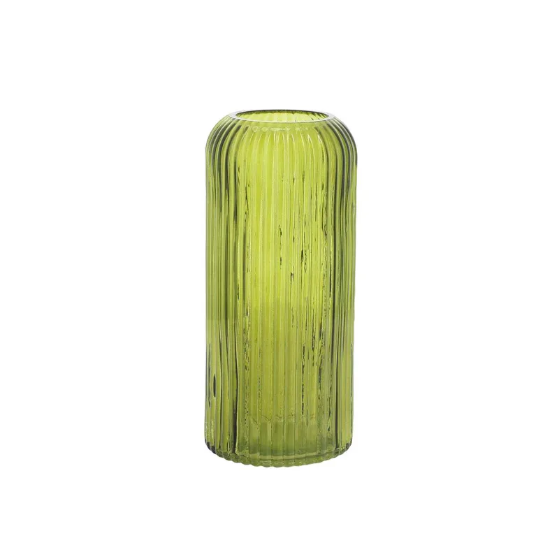 Beauty Home Βάζο γυάλινο Zoé – Λαδί Ø8,5x20cm – 920ml